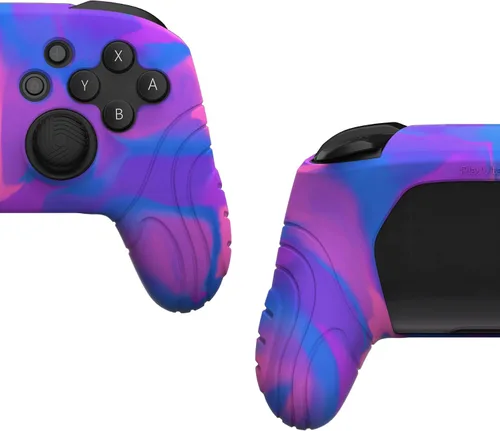 Vista 9 de PlayVital Samurai Edition - Funda protectora ergonómica de silicona para Nintendo Switch Pro, suave y antideslizante, protector de agarre
