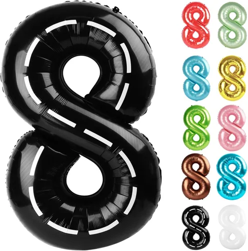 Vista 178 de Globo negro del número 0 de 40 pulgadas – globo número 0, decoraciones