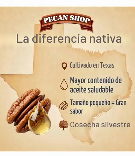 Vista 3 de Pecan Shop Nueces pecanas nativas de Texas sin pasteurizar sin pasteurizar sin pasteurizar, cosechadas de forma silvestre y probadas, mitades