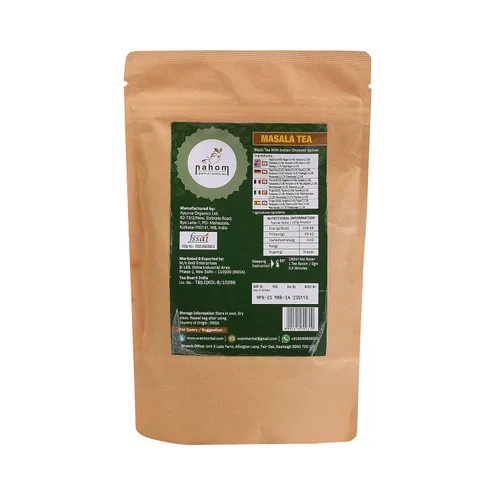 Vista 3 de NAHOM India's Mix Masala Chai Tea Hojas sueltas, mezcla de té negro, canela, cardamomo y pimienta negra té Masala especiado Chai Latte Traje 3.53