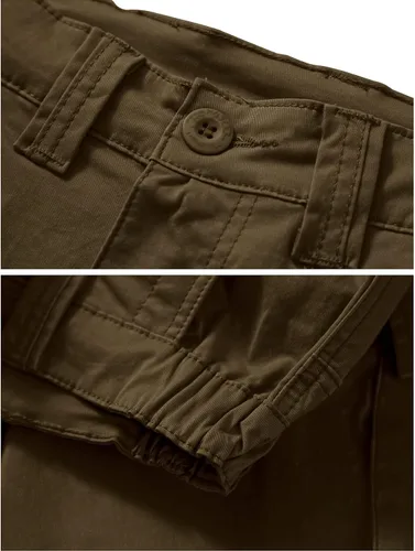 Vista 3 de Pantalones cargo de trabajo para mujer, de algodón, con 8 bolsillos, informal, estilo de combate militar