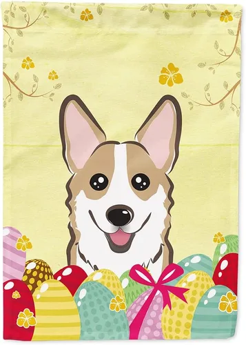 Vista 97 de Caroline's Treasures BB1920CHF - Bandera de caza de huevos de Pascua con diseño de bulldog francés, para casa, gran porche, para colgar en la pared