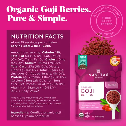 Vista 2 de Navitas Naturals Bayas de goji orgánicas