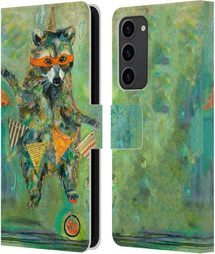 Vista 10 de Head Case Designs Officially Licensed Wyanne Blue Watercolour Bear Animals 2 Leather Wallet Case Compatible with Samsung Galaxy S23+ 5G