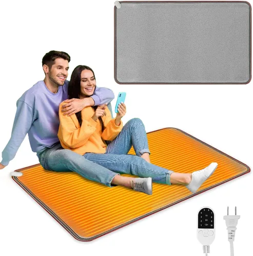 Vista 15 de QOUBAI Alfombra Calefactora de Suelo de PVC de 110V Calentador para Calentador de Pies Debajo del Escritorio 22 x 20 Pulgadas Almohadilla Térmica
