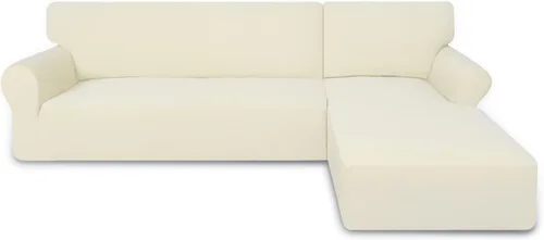 Vista 19 de PureFit - Fundas superelásticas para sofá modular en L, 2 fundas de elastano antideslizantes con borde elástico, ideal para niños y mascotas