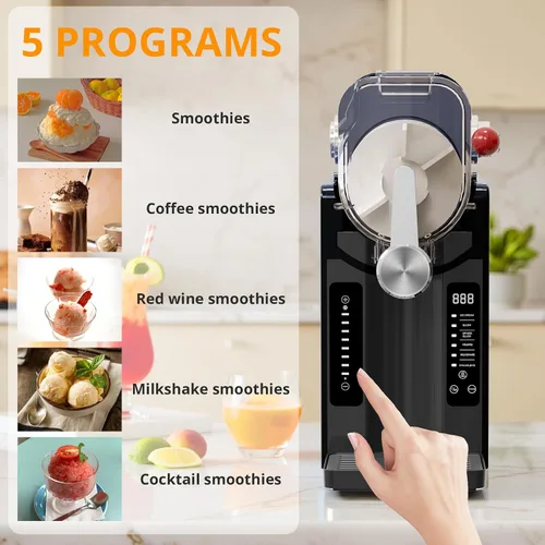 Vista 3 de Máquina para granizar, máquina de hielo en arena, máquina de bebidas congeladas con 6 modos preestablecidos, no necesita hielo, máquina de granizado