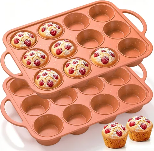Vista 26 de Vinino Juego de moldes de silicona para muffins de 3 piezas con marco