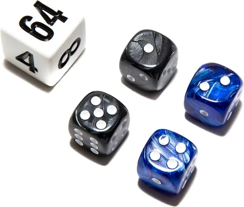 Vista 29 de Bello juegos Deluxe dados de imitación de mármol sets-black/, Azul, 5/8