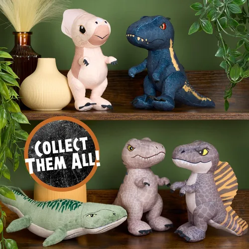 Vista 6 de JURASSIC WORLD Rebirth - Spinosaurio de peluche pequeño, dinosaurio de peluche de 7 pulgadas de alto, a partir de 3 años