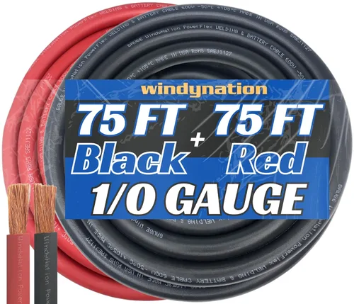 Vista 30 de WNI - Cable de cobre para soldar baterías calibre 1/0, 10 pies, color negro, 10 pies color rojo, AWG, ultra flexible, fabricado en los Estados