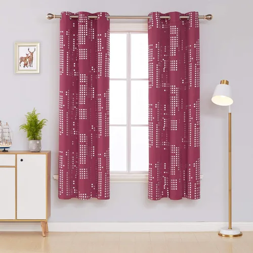 Vista 30 de Deconovo - Cortinas opacas para oscurecer la habitación, con aislamiento térmico, cortinas con ojales Rosa