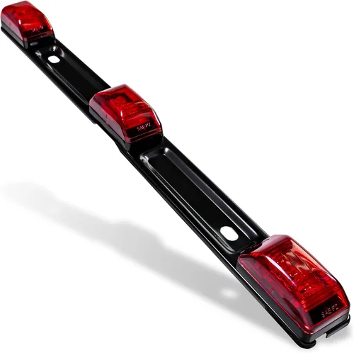 Vista 9 de True Mods 15" Barra de luz LED de 3 luces rojas para remolque [DOT FMVSS 108] [SAE P2] [IP67 sumergible] Sellada Identificación de marcha
