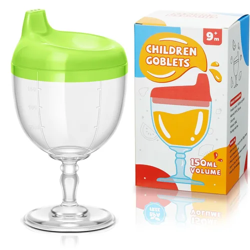 Vista 13 de Irenare 1 Pieza Taza Sippy de Vino para Bebé Copa de Plástico Copa Goblet Sin Derrames Vaso de Vino para Bebé Copa Sippy Goblet para Bebé Taza