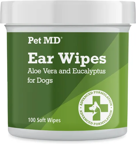 Vista 9 de Pet MD - Toallitas para orejas de perro, con eucalipto y aloe vera para perros, 50