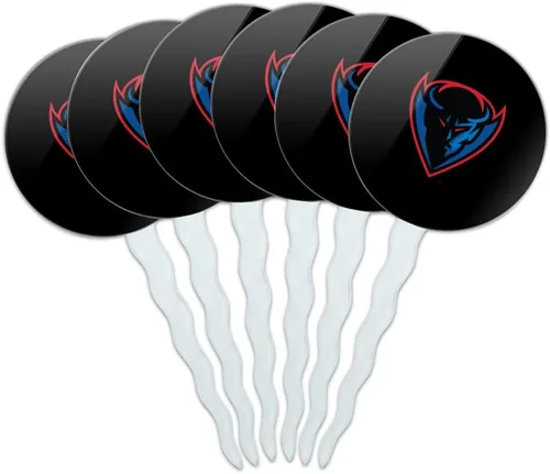 Vista 170 de Abilene Christian - Juego de 6 palillos para cupcakes con logotipo secundario