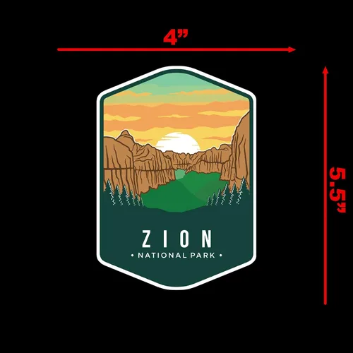 Vista 4 de Zion National Park - Calcomanía para computadora portátil de 4 x 5.5 pulgadas (color)