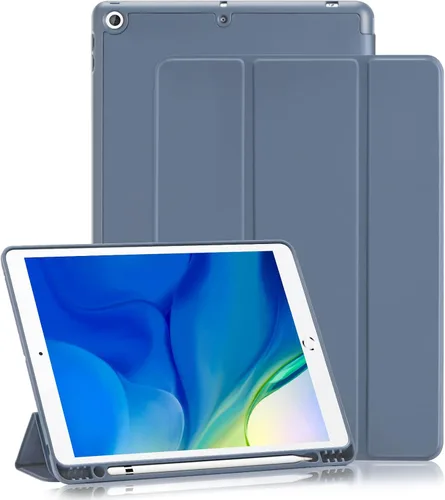 Vista 8 de Funda para iPad 8ª/7ª generación (2020/2019) iPad 10.2 pulgadas con soporte para lápices [encendido/apagado] funda protectora con soporte magnetico