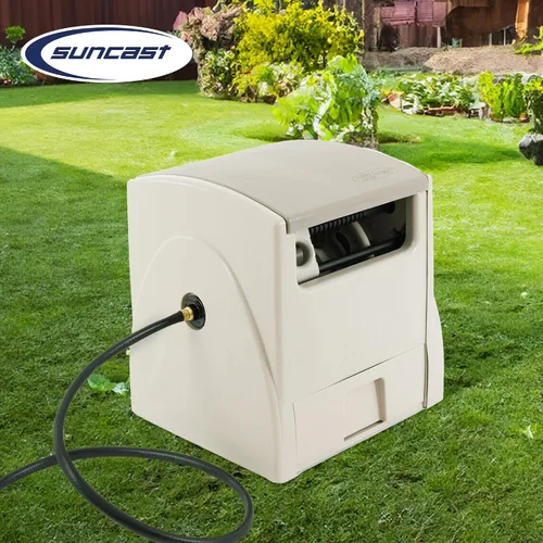 Vista 4 de Carrete de manguera de jardín Suncast PW100 powerwind 100 pies capacidad rebovinado automático