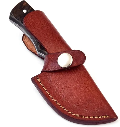 Vista 4 de Poshland BC-69 Cuchillo Skiner de Acero de Damasco Hecho a Mano de 5.50 Pulgadas Full Tang
