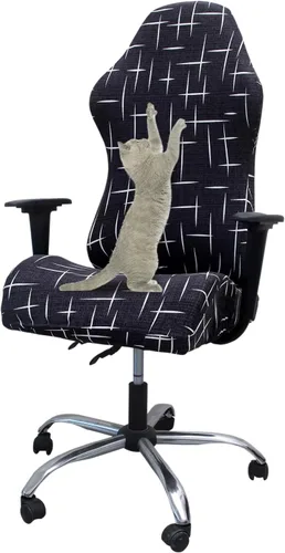 Vista 11 de WOMACO Funda Elástica para Silla Gaming, Funda de Asiento Extensible para Silla de Computadora de Cuero Reclinable Racing con Volantes, Protector