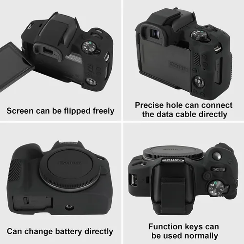 Vista 8 de RAIALL Funda para cámara Canon EOS R50, funda protectora de silicona suave para cámara Canon EOS R50 EOSR50 Vlogging, ligera EOS R50 funda
