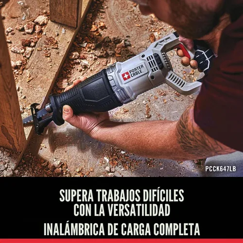 Vista 6 de PORTER-CABLE Juego de 8 herramientas de iones de litio de 20 V máximo, 2 baterías y cargador incluido (PCCK6118)