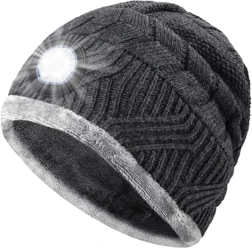 Vista 10 de HIGHEVER LED Beanie Hat with Light: Christmas Stocking Stuffers for Men Adult for Teen Boys Men Dad Winter Gifts