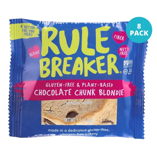 Vista 4 de Rule Breaker - Galletas veganas, sin gluten, sin nueces, hipoalergénicas, Kosher, envueltas individualmente, 1.9 oz, aperitivos