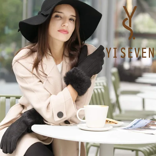 Vista 7 de YISEVEN Guantes de piel de oveja merino para mujer