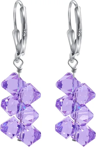 Vista 3 de Gem Avenue - Aretes de plata de ley hechos a mano con cristales de Swarovski
