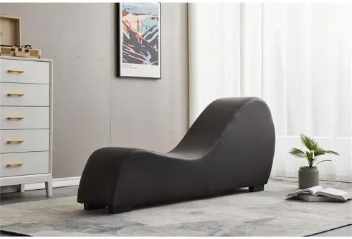 Vista 8 de Kolar - Sillón de yoga de piel sintética, relajación, estiramiento, color marrón