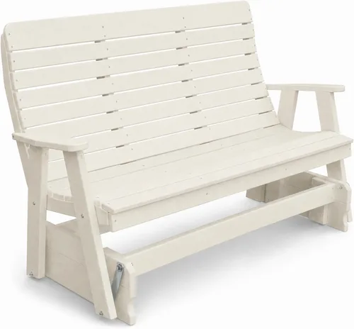 Vista 50 de Amish Made Antique Mahogany 4 ft Outdoor Glider Bench, HDPE Made in USA Fairfax Collection HDPE Poly Lumber Outdoor Glider Bench, All-Weather