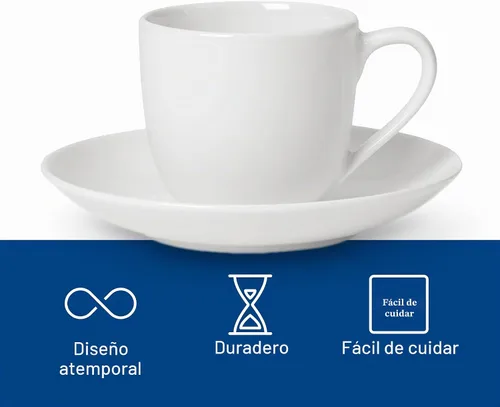 Vista 5 de Villeroy & Boch For Me - Juego de 2 tazas y platillos para expreso