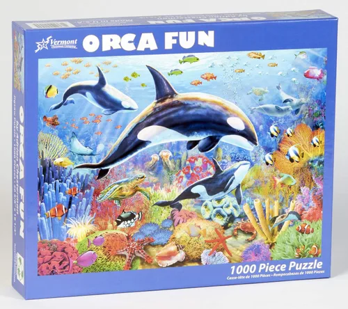 Vista 2 de Vermont Christmas Company Orca Fun - Rompecabezas de 1000 piezas
