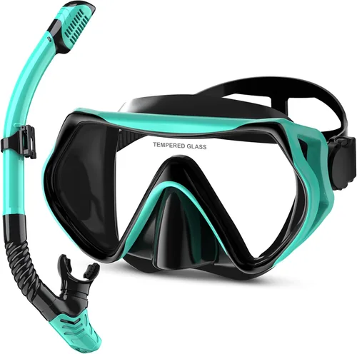 Vista 15 de Snorkeling Gear, Dry Snorkel Set180° Panoramic Wide View,Anti-Fog Scuba Diving Mask, Professional Snorkeling Gear for Free Breathing, Swimming