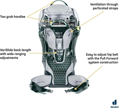 Vista 3 de Deuter Kid Comfort Mochila de transporte infantil activo para senderismo Bosque