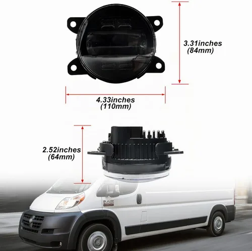 Vista 7 de Conjunto de lámpara antiniebla LED de repuesto para Ram Promaster 1500 2500 3500 2014-2023 Switchback ámbar blanco DRL Lámparas de conducción