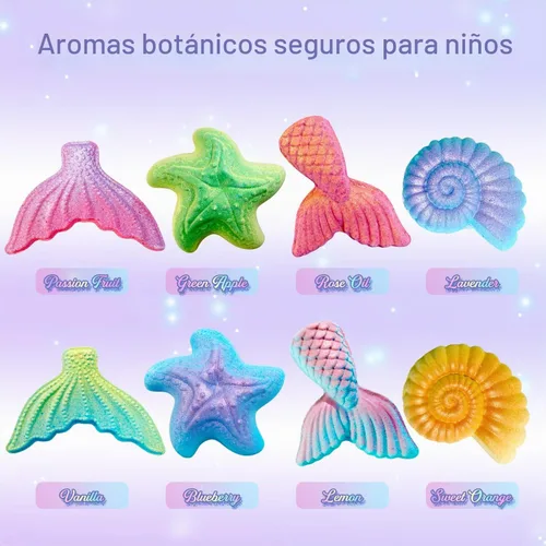 Vista 2 de Clear&Fresh - Bombas de baño de sirena para niños con juguetes sorpresa
