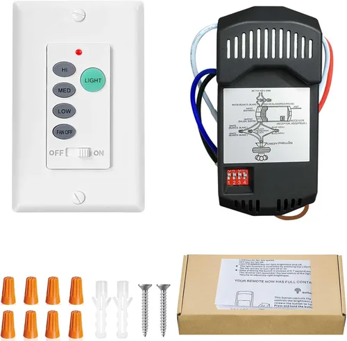 Vista 9 de Kit de control remoto para ventilador de techo, interruptor de ventilador universal de montaje en pared para Hampton Bay Harbor Breeze Hunter