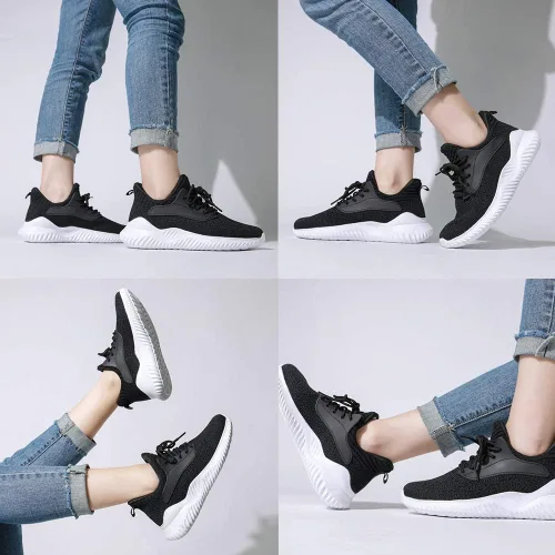 Vista 5 de Akk Womens Walking Shoes - Slip On Tennis Running Shoes Memory Foam Lightweight Work Sneakers for Indoor Outdoor Gym