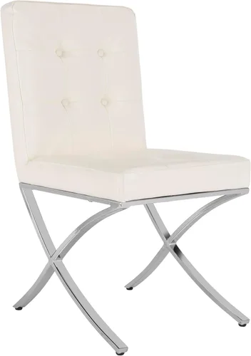 Vista 13 de Safavieh Home Walsh - Silla auxiliar de piel sintética negra y cromada