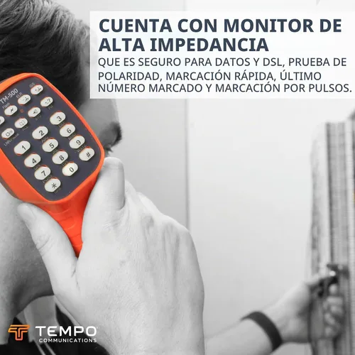 Vista 4 de TEMPO Communications TM-500 - Juego de prueba telefónica compatible con DSL, juego de prueba de Lineman con auriculares, marcación de tono y pulso