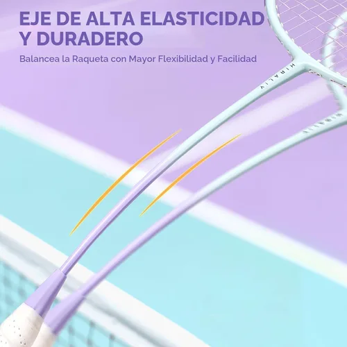 Vista 5 de HIRALIY Badminton Rackets Set for Backyards, Badminton Set, Includ 2/4 Rackets, 6/12 Birdies, 1 Carrying Bag, Outdoor Game for Adult Family Beginner
