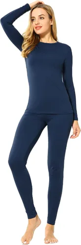 Vista 13 de ViCherub Ropa Interior Térmica para Mujeres con Forro Polar Long Johns Capa Base Térmica Conjunto de Parte Superior e Inferior Clima Frío Negro