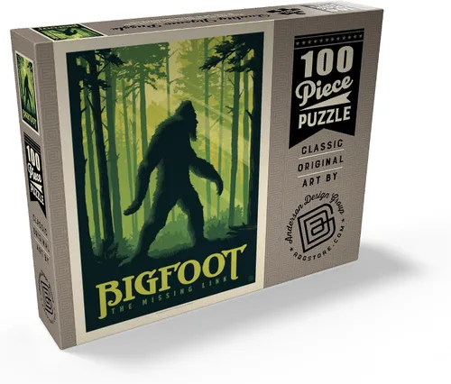 Vista 2 de MyPuzzle Bigfoot: The Missing Link, póster vintage, rompecabezas de 100 piezas para adultos