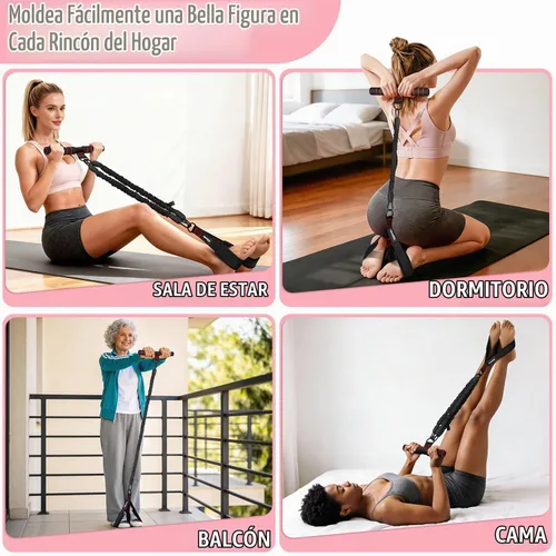 Vista 6 de Banda de resistencia de pedal multifunción mejorada con asa, 3 bandas de resistencia ajustables de tubo para abdomen, cintura, brazo, núcleo/ABS