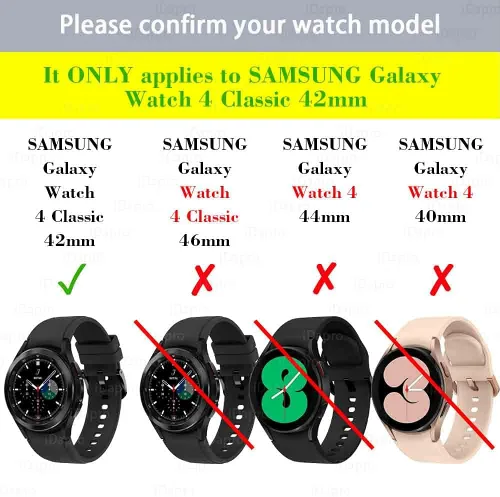 Vista 2 de Protector de pantalla para Samsung Galaxy Watch 4 Classic de 1.654 pulgadas. 【1.654 pulgadas es tamaño de la esfera, no es protector