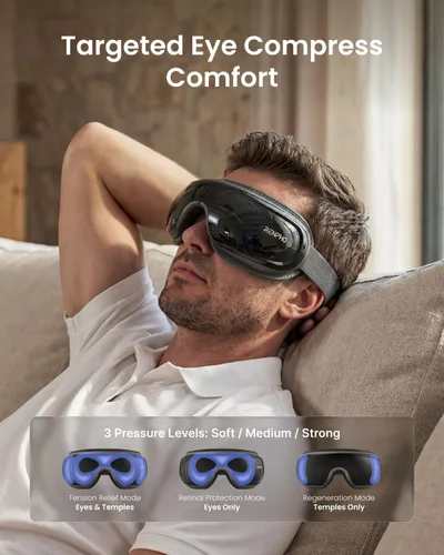 Vista 5 de RENPHO - Masajeador de ojos con control de voz de calor y enfriamiento, regalos de cumpleaños para mujeres y hombres, HSA elegible para FSA, máscara