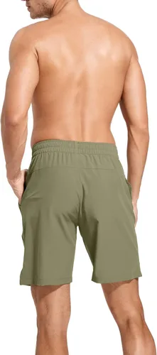 Vista 4 de Kgamfar Pantalones cortos deportivos para hombre, de secado rápido, con cordón en la cintura, pantalones cortos atléticos para gimnasio